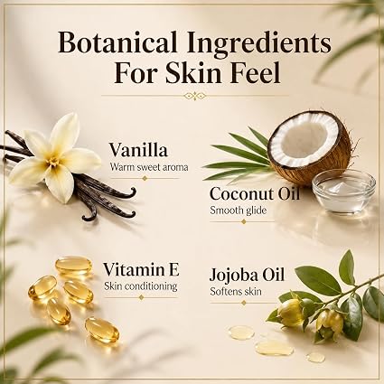 Vanilla Coconut Body Massage Oil | with Vitamin E & Jojoba Oil | Deep Hydration for Dry Skin | Non-Greasy, Fast-Absorbing Formula | 8.45 fl oz (250ml) - Image 6